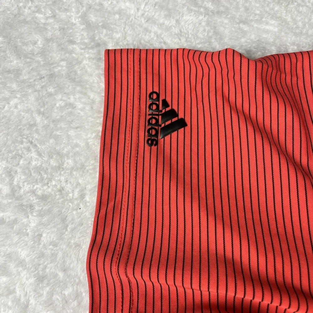Adidas Men's 2XL‎ Salmon Golf Polo with Blue Stripes
